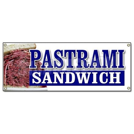 Signmission PASTRAMI SANDWICH BANNER SIGN Yiddish food restaurant butcher shop B-Pastrami Sandwich
